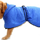 Microfiber Dog Bathrobe, Quick Drying Pet Bath Robe, Pets Super Absorbent Towel for Dogs and Cats, Machine Washable-Blue