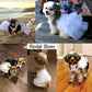 Dog Wedding Dress Bride Outfit with Pearl Necklace and Rose Pet Princess Formal Apparel for Puppy Cat (Large)